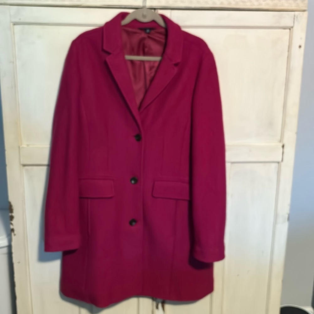 Last chance- Stunning Lands End wool hot pink coat
